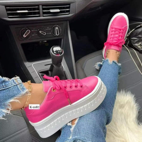 Zapatillas de Plataforma con Cordones para Mujer