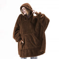 Oversize-Kuscheldecke mit Kapuze aus doppeltem Fleece