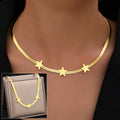Stainless Steel Snake Chain Necklace with Stars