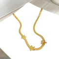Stainless Steel Snake Chain Necklace with Stars