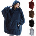 Oversize-Kuscheldecke mit Kapuze aus doppeltem Fleece